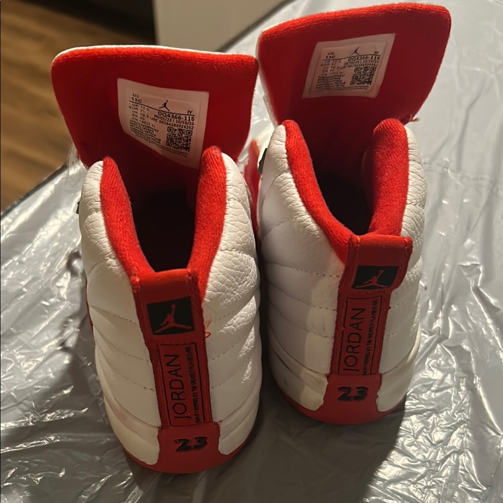 Jordan Kids' White and Red Sneakers